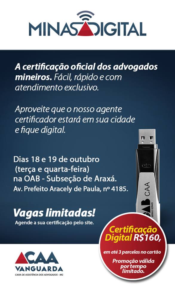 Minas Digital em Araxá- Dias 18 e 19 de outubro