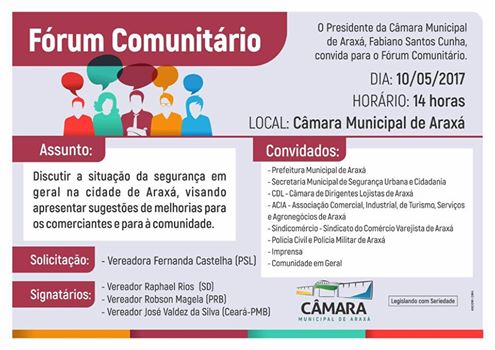 Fórum Comunitário- Dia 10.05.2017