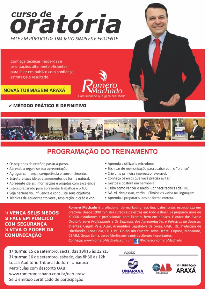 CURSO DE ORATÓRIA COM ROMERO MACHADO