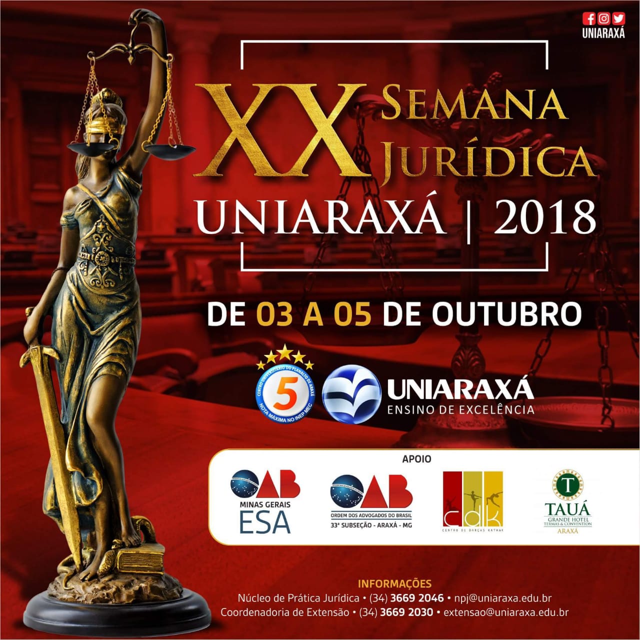 XX Semana Jurídica do UNIARAXÁ