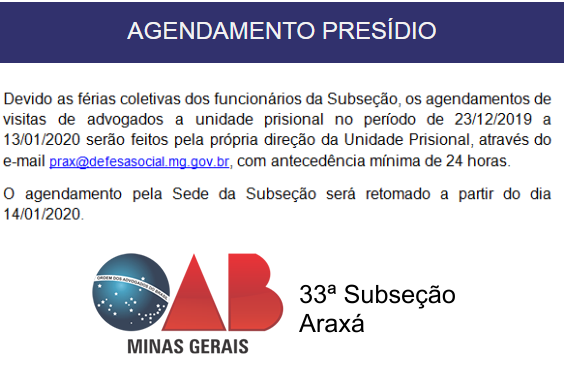 AGENDAMENTO PRESÍDIO