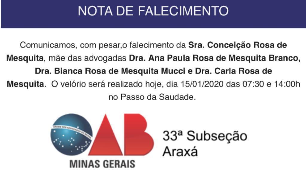 NOTA DE FALECIMENTO