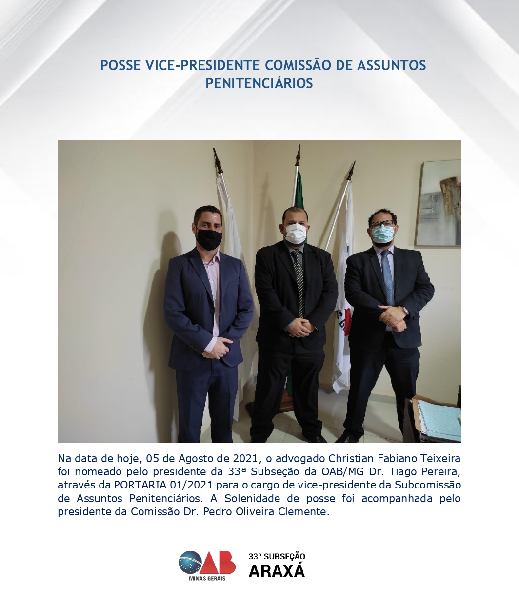 POSSE VICE-PRESIDENTE COMISSÃO DE ASSUNTOS PENITENCIÁRIOS