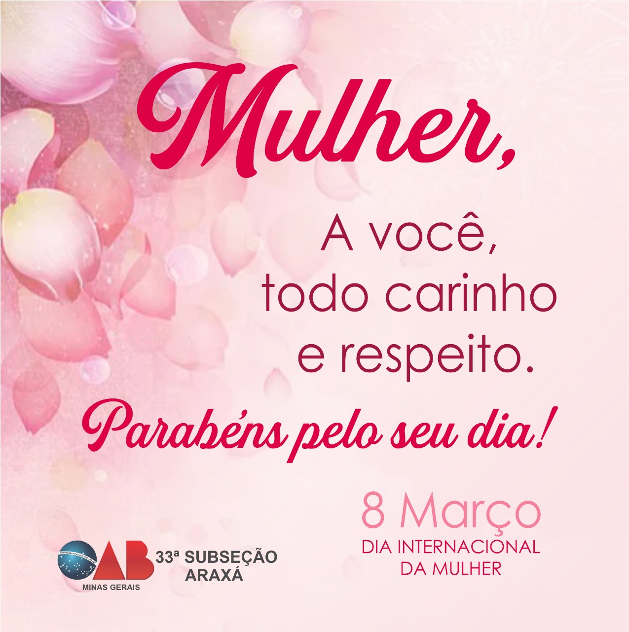 DIA INTERNACIONAL DA MULHER 