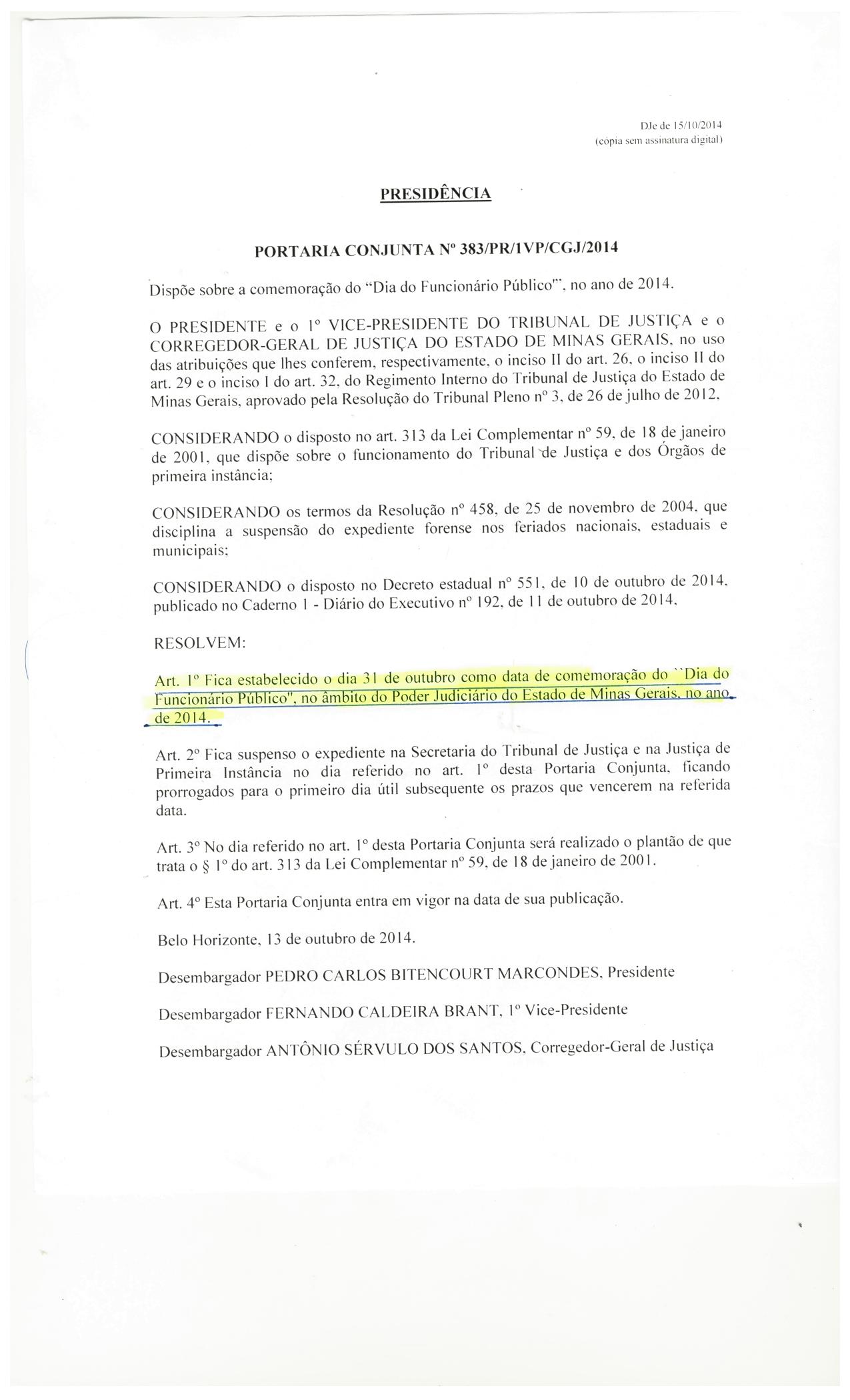 Comunicado - Dia do Servidor Público