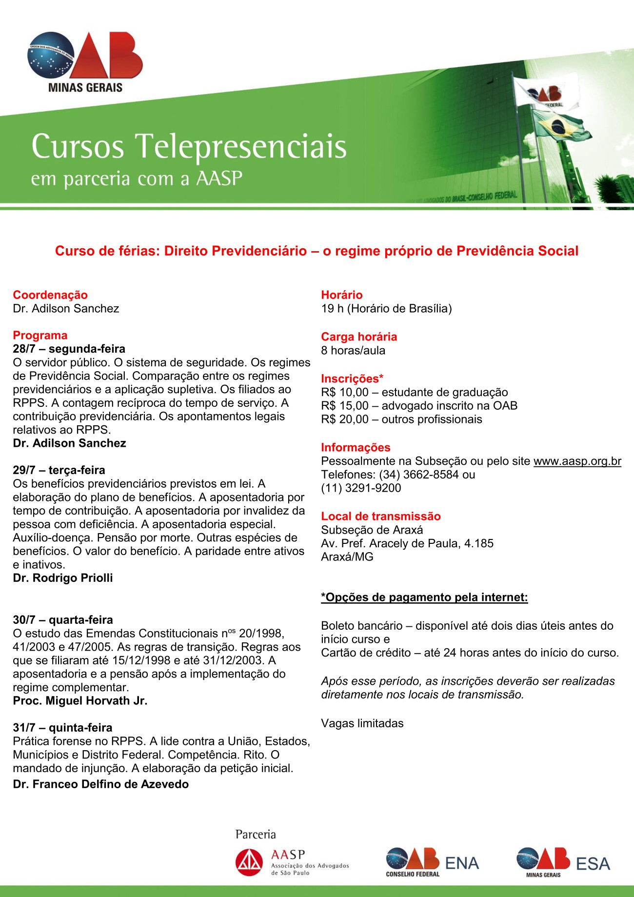 Curso de férias: Direito Previdenciário  o regime próprio de Previdência Social